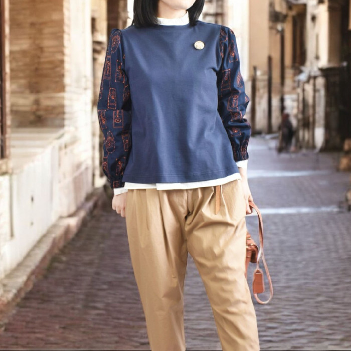 袖花柄刺繍プルオーバー :: mode LASA